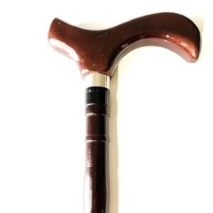 Wooden Cane with small imperfections around collar and handle (F)